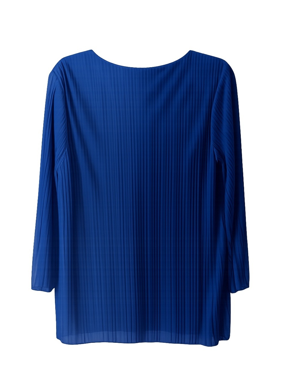 Royal Blue Sheer Pleated Top - Picture 3 of 5